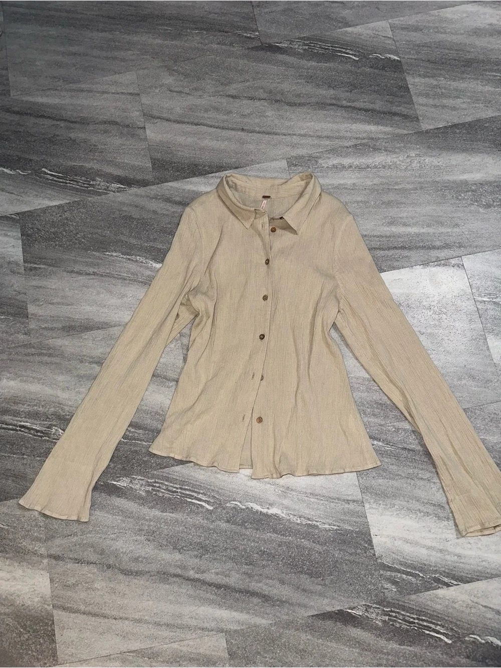 Free People breezy crinkle-textured set L